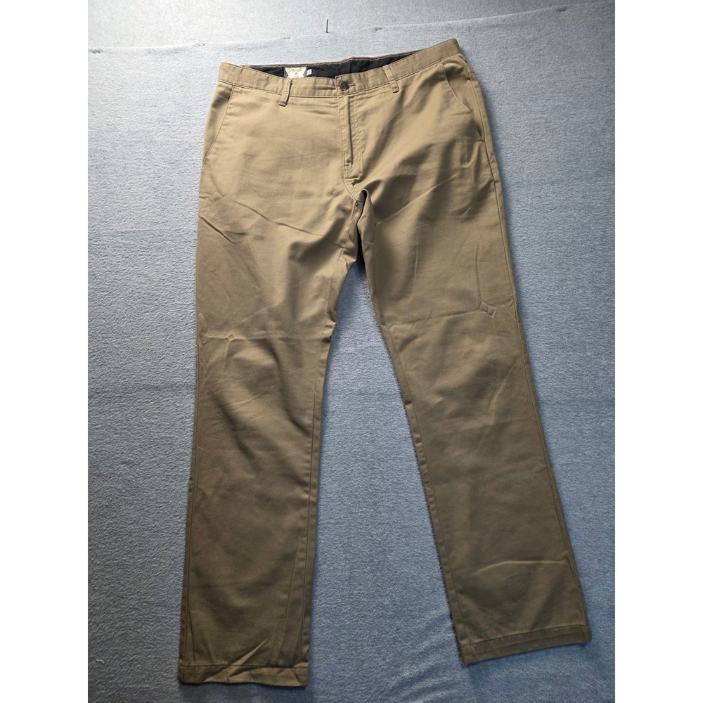 Volcom Chino Pants Mens Size 36 Khaki Tan Corp Class Straight‎ Leg Skatewear